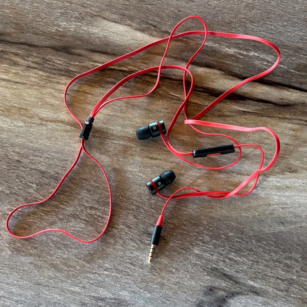 Red Wired Earphones